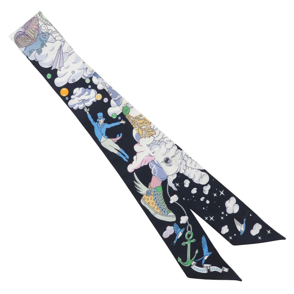 HERMES エルメス ツイリー SUR MON NUAGE 私の雲 ブラック レディース スカーフ