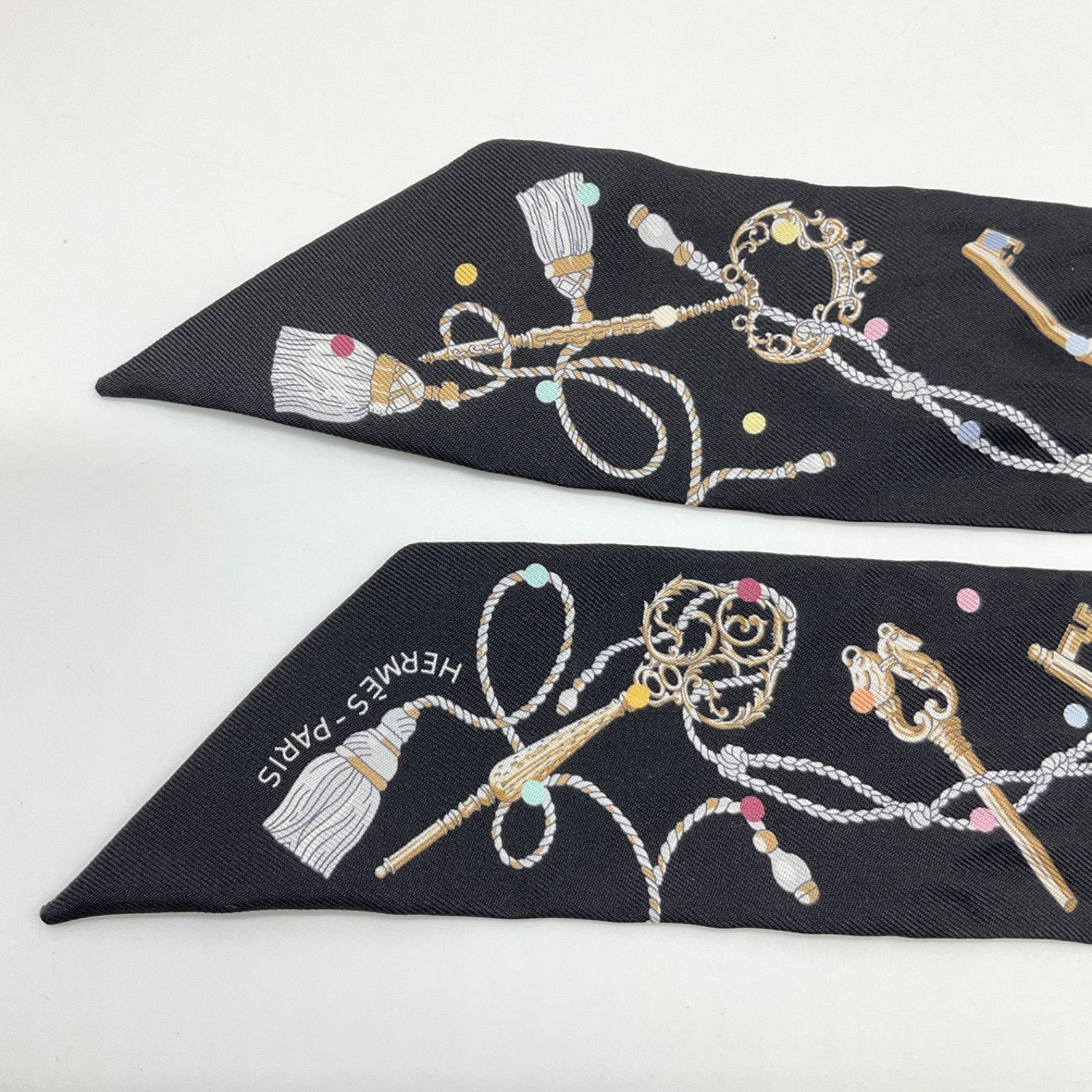 HERMES ツイリー レ・クル・ア・ポワ HERMES エルメス ツイリースカーフ Les Cles a Pois レ クレ ア