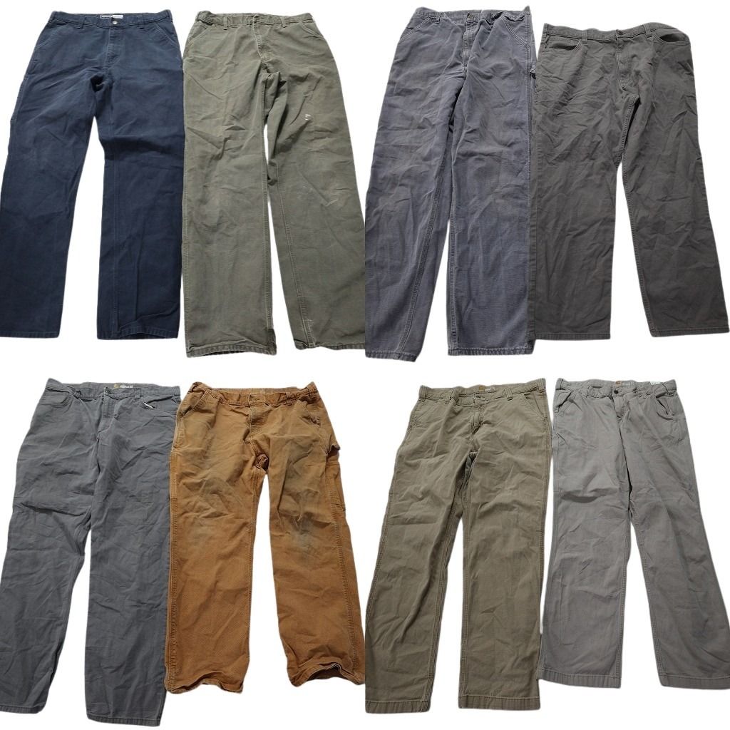 古着卸 カーハート Carhartt ダック ペインター パンツ 8枚セット メンズ 38 フェード ワーク ネイビー 古着 MZ7398