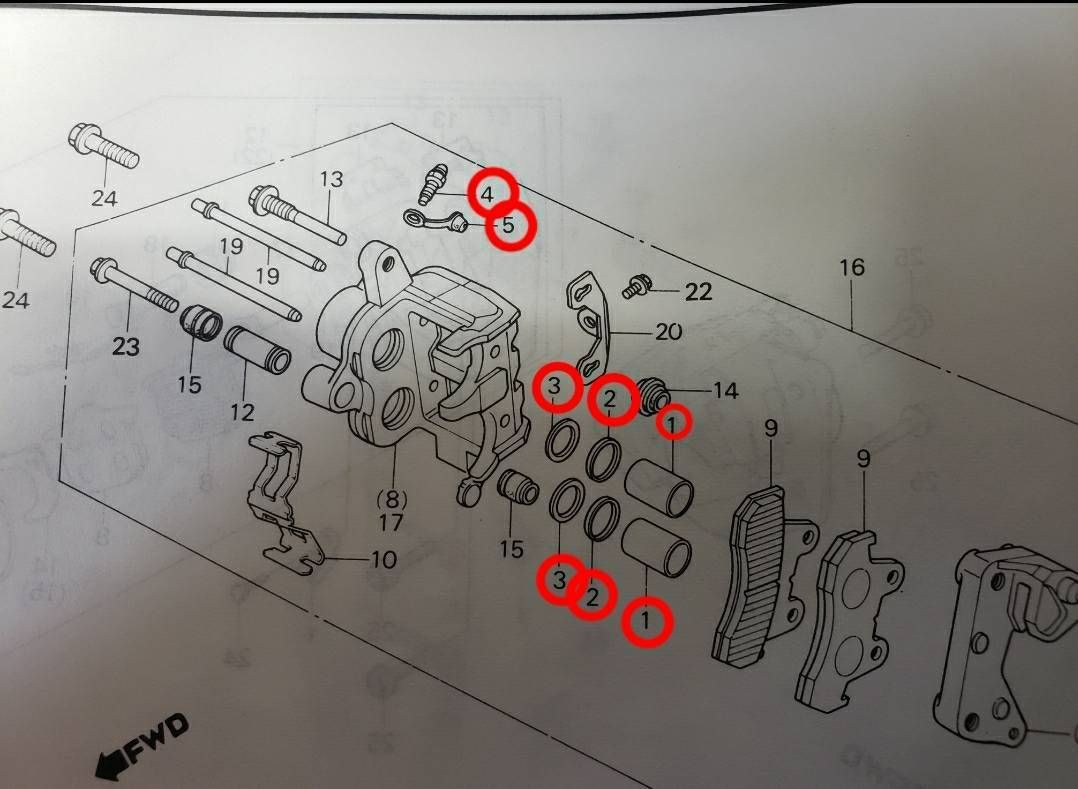 ホーク系 CB400N CB400T 2ポットダブルキャリパーOHセット
