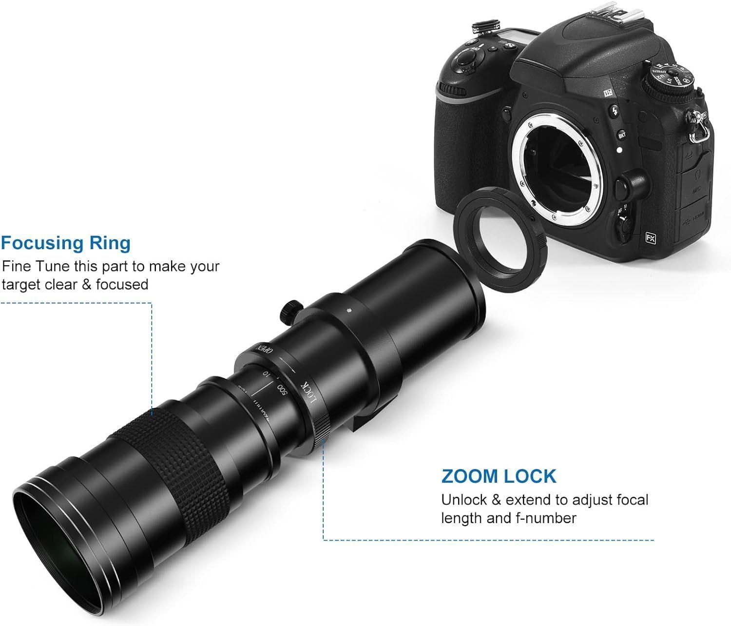数量限定】望遠レンズ420-800mm f/8.3 対応ニコンF-mount マニュアル 
