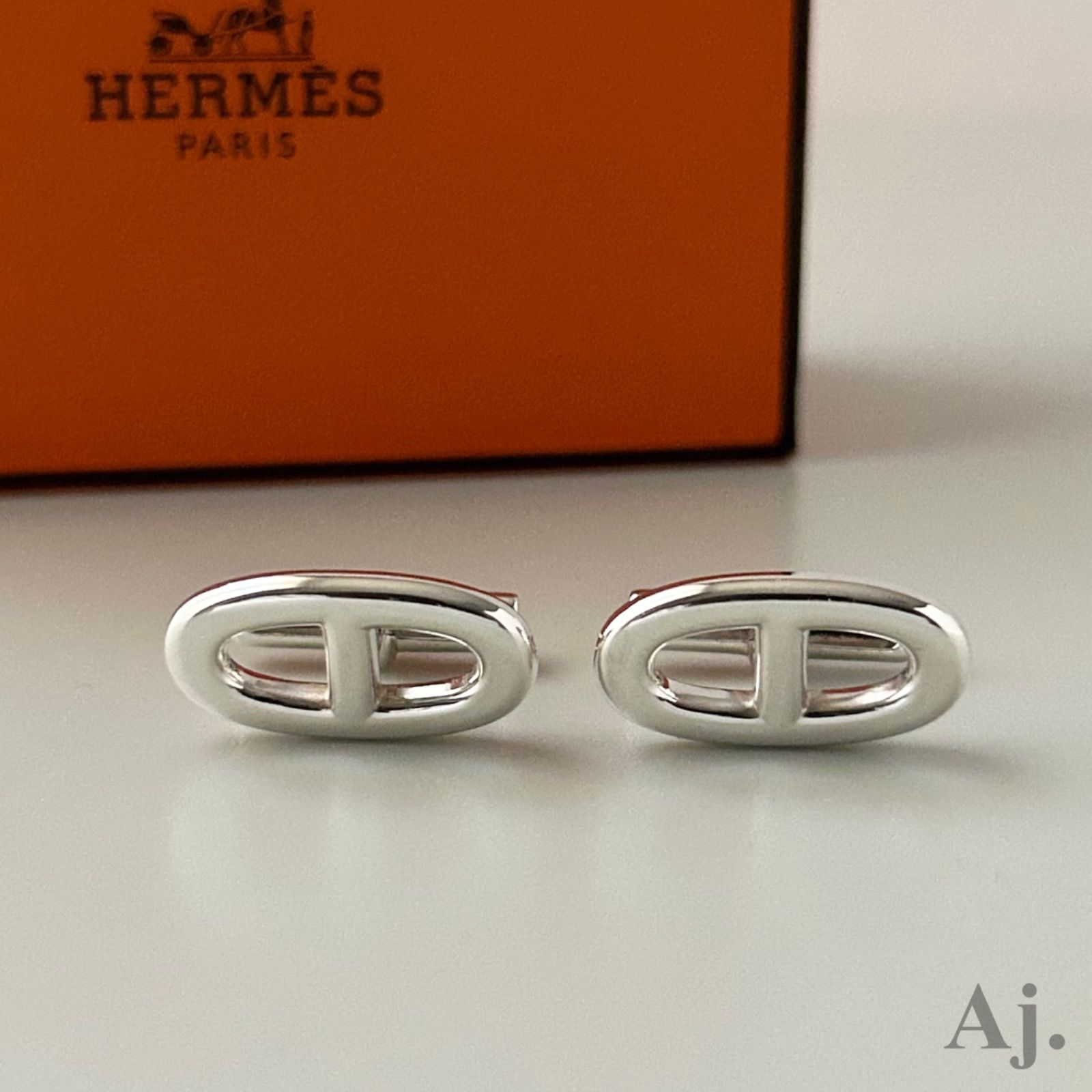 HERMES ミニ　シェーヌダンクル　シルバー　カフス　Ag925 HERMES ミニ シェーヌダンクル シルバー カフス Ag925 美品】HERMES