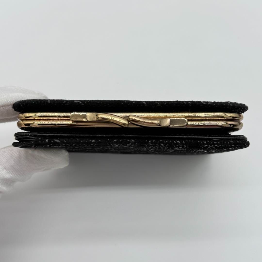 【美品】印傳屋 がま口財布 二つ折り財布 ミニ財布 シンプル フォーマル 黒色 楽天市場】印伝 財布 二つ折り財布 がま口 レディース 1607 印伝