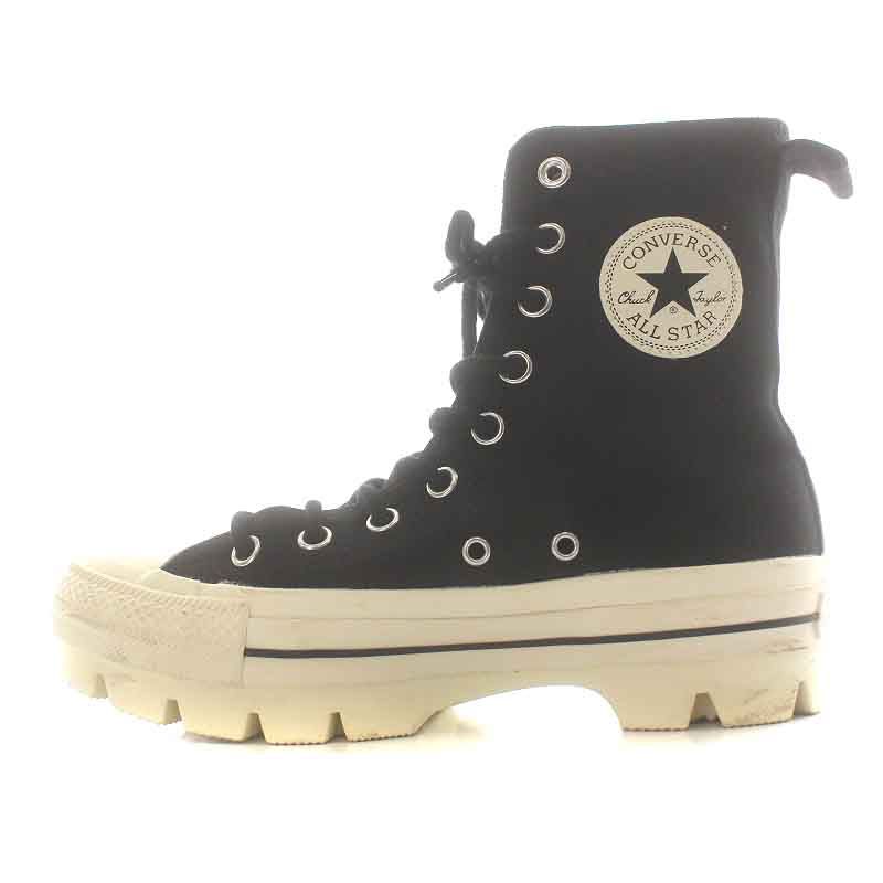 コンバース チャックテイラー オールスター 100 チャンク Chuck Taylor ALL STAR 100 CHUNK Z SHIN-HI  スニーカー シューズ キャンバス ハイカット サイドジップ US5 24.0cm 黒 アイボリー 1SD166 - メルカリ