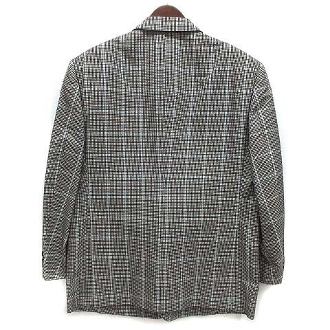 【美品】ランバン テーラードジャケット シアサッカー チェック シルク100% ランバン LANVIN シアサッカー シルク チェック テーラード