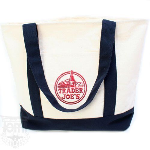 トレーダージョーズ TRADER JOES REUSABLE COTTON TOTE BAG BR