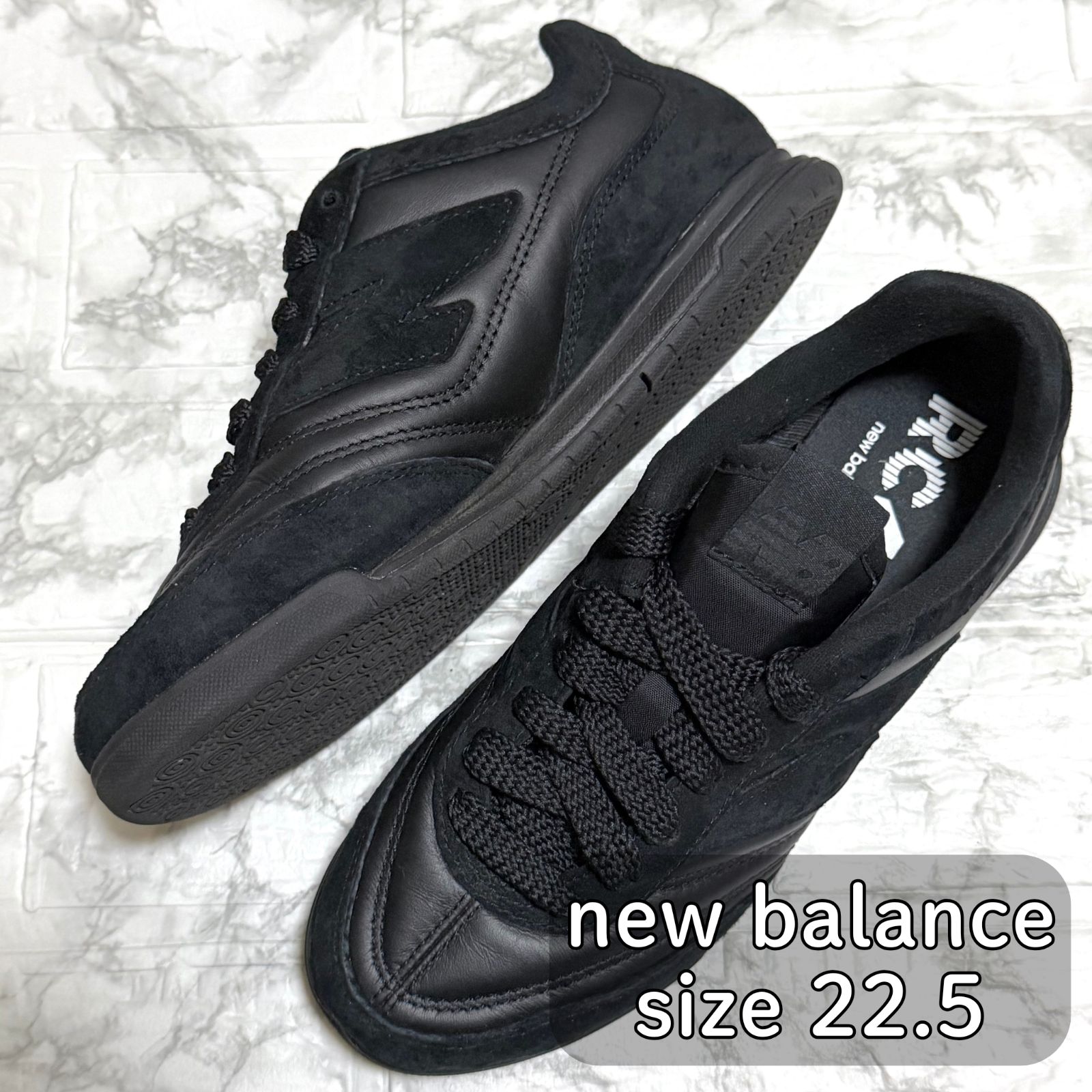 ニューバランス RC42 スニーカー オールブラック レザー スエード