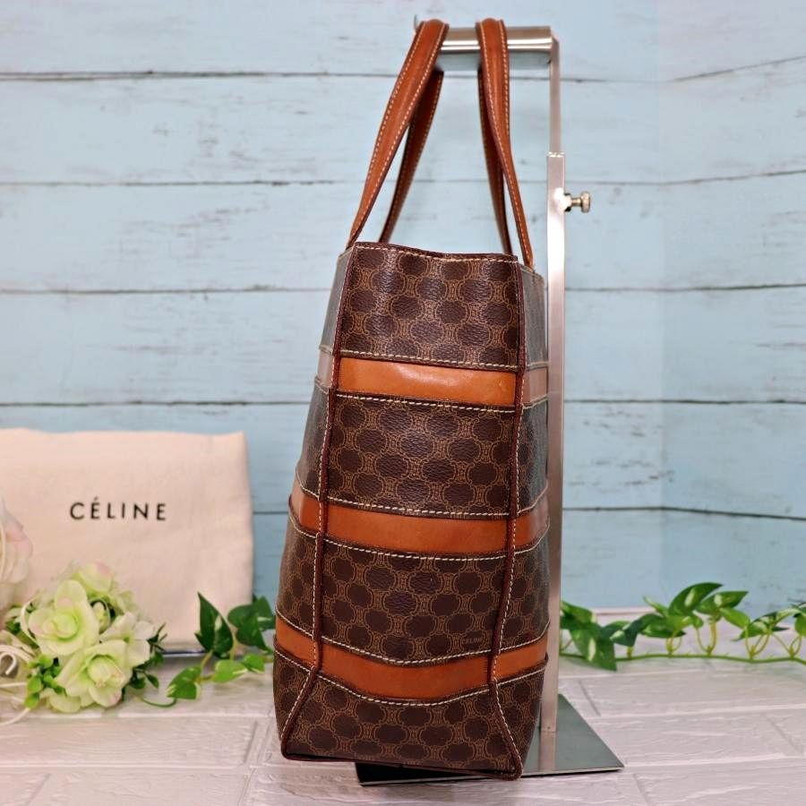 CELINE オールドセリーヌ トートバッグ マカダム A4収納可能 茶色