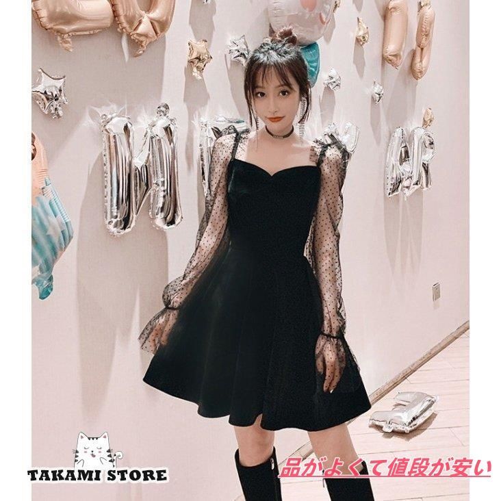 SOBRE】ソブレ 総レースミディアムワンピース クレミナス XL 黒