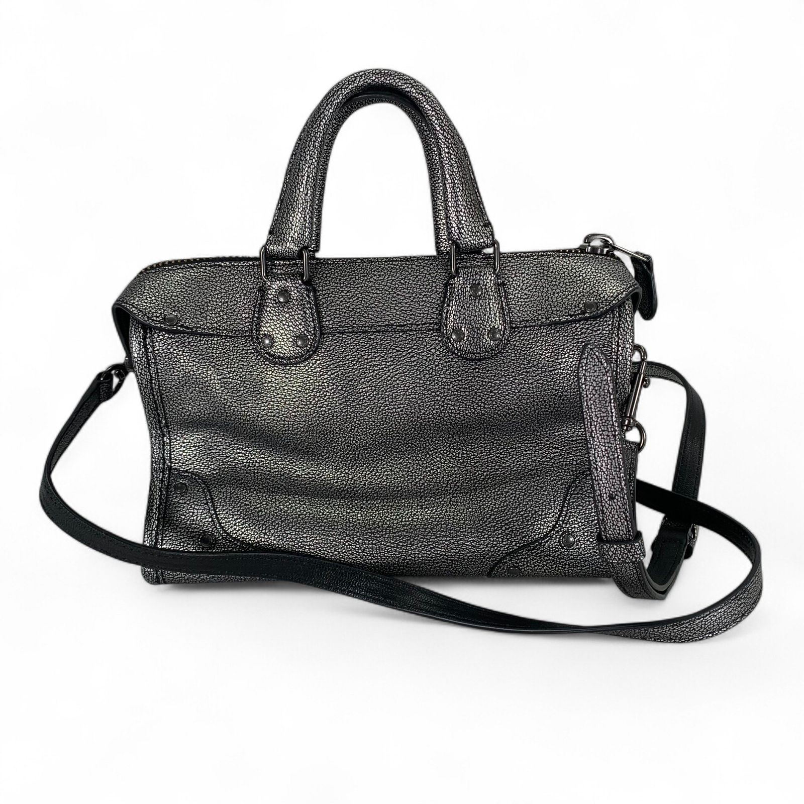 コーチ COACH ショルダーバッグ セミショルダー 本革レザー製 COACH コーチ メタリック レザー ショルダー サッチェルバッグ 33684