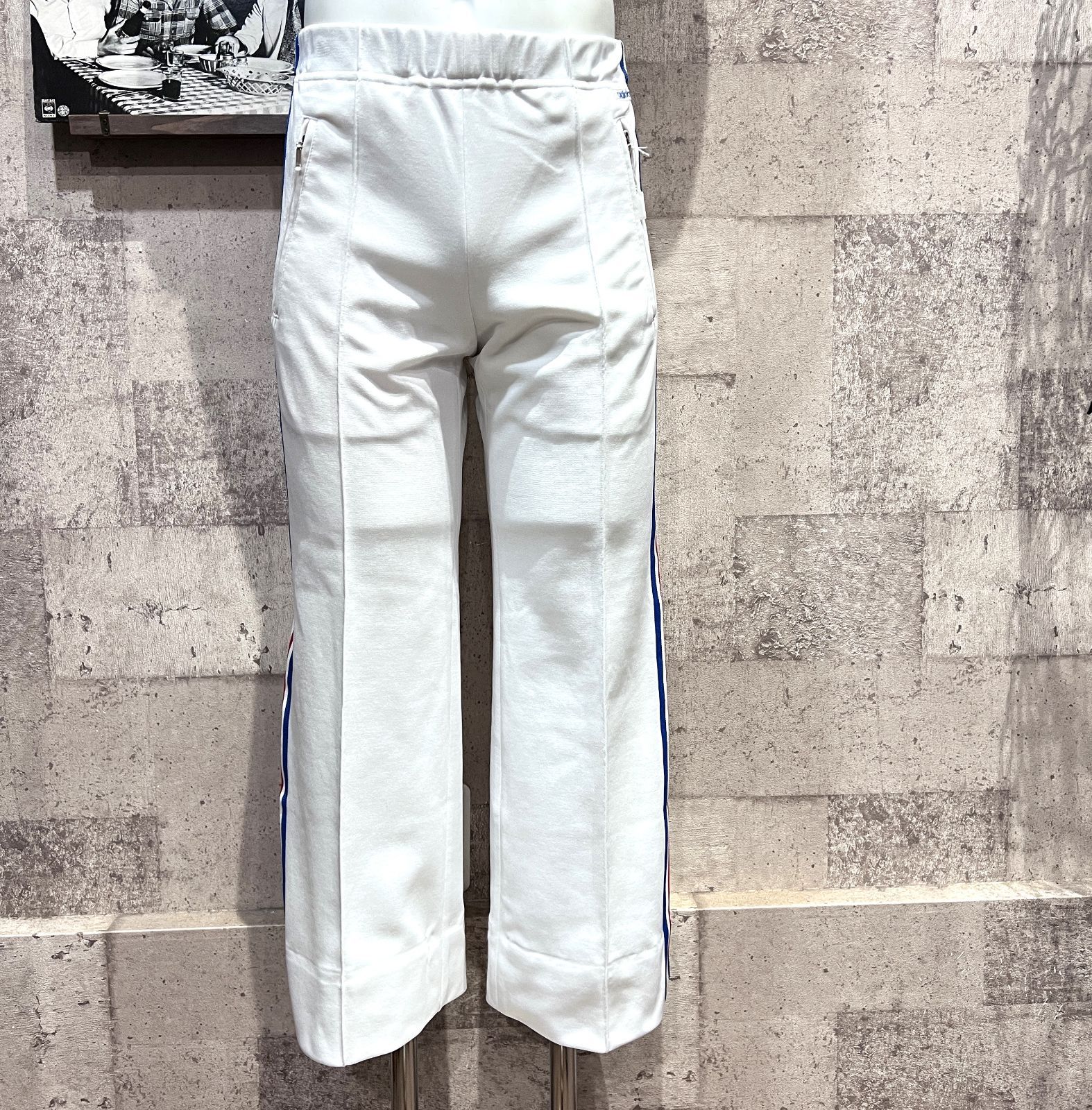 70'S-80'S アディダス トラックパンツ S 白トリコ ジャージ パンツ