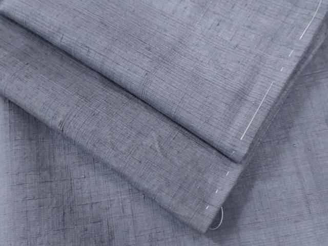 平和屋着物●結城紬 色無地 薄鼠色 正絹 逸品 未使用 CAAU2140yc