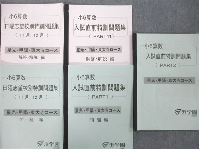浜学園 小6 男子最難関/星光・東大寺コ/日曜/入試直前問題集 2021