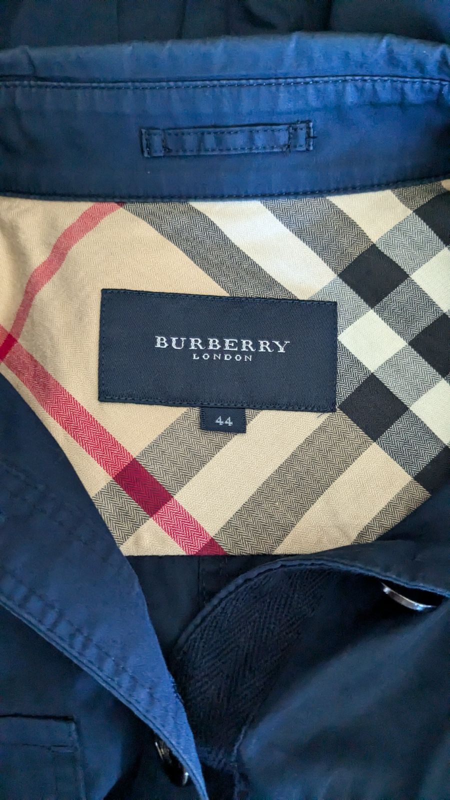 88. BURBERRY LONDON バーバリー　薄手ジャケット　ノバチェック　ネイビー　サイズ44　【with B】