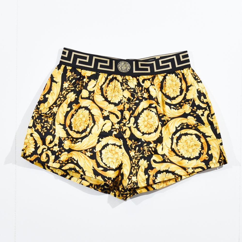 ヴェルサーチ パジャマ ショーツ メンズ ショートパンツ シルク ナイトウェア バロック グレカ ブランド VERSACE メデューサ 1000948
