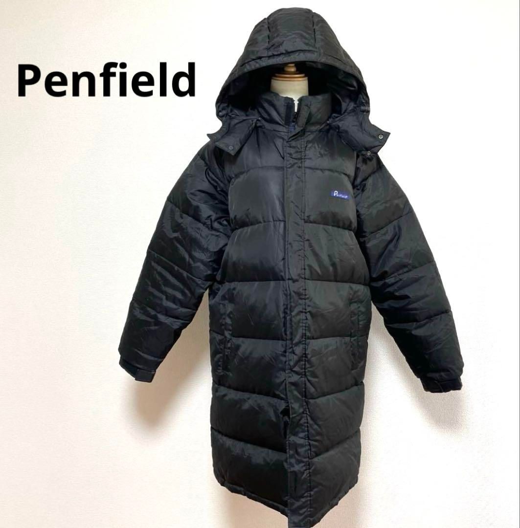ペンフィールドの未使用の…、、黑のロングダウンコート Penfield ペンフィールド ブラック フード ロング ダウンジャケット L