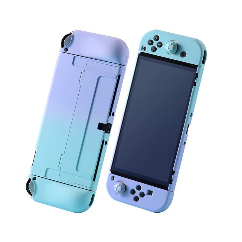 【在庫処分】YXL Switch有機EL 対応 保護 ケース Joy-Con アナログスティック カバー 分離式 5点セット Ryo ドック対応 スイッチ有機EL 専用 カバー 装着簡単 耐衝撃 Switch有機EL用ケース ドッキング