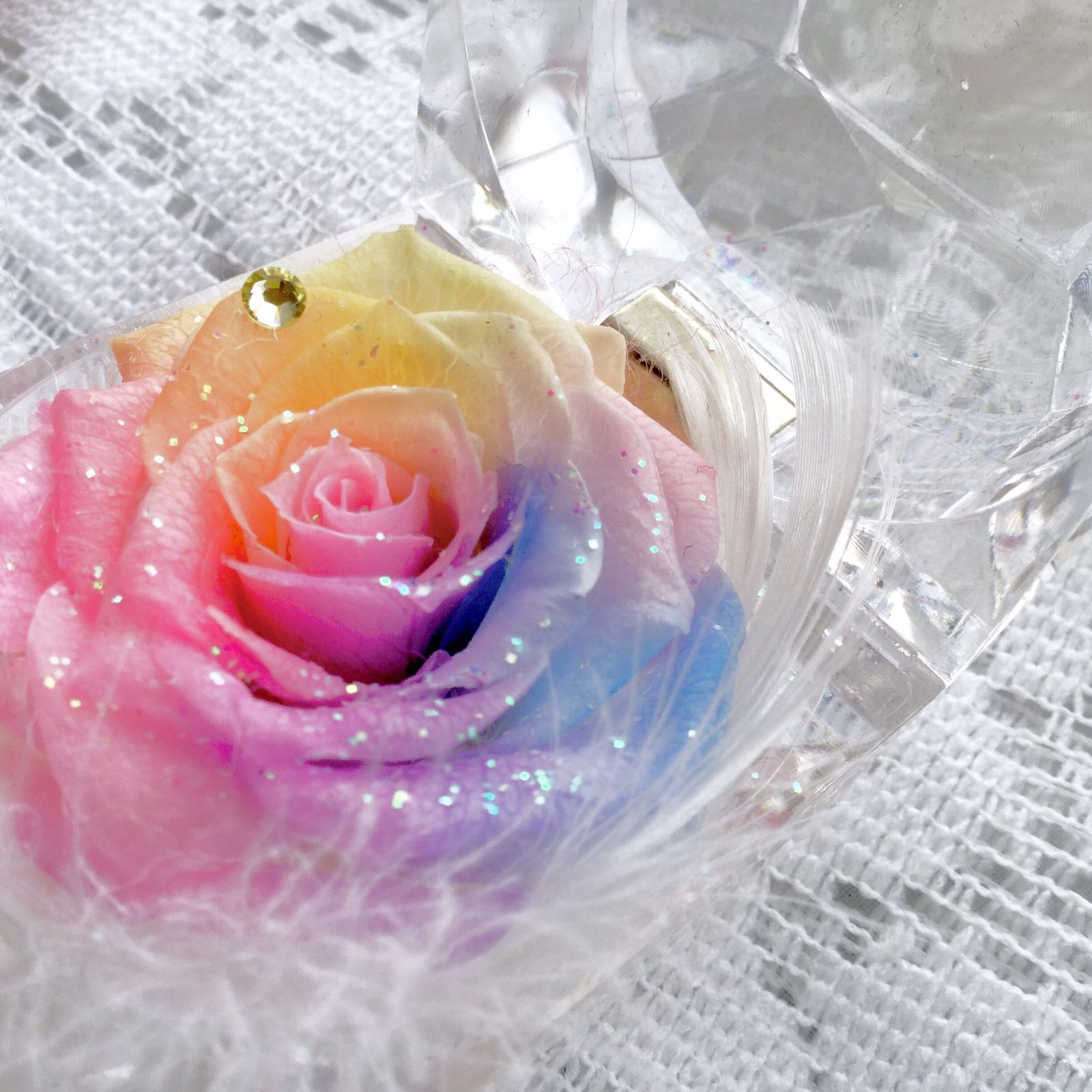 希望の花・パステルレインボーローズプリザーブドフラワー・ミニ