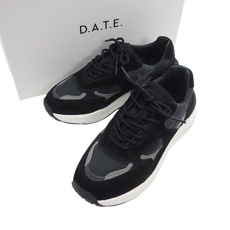 デイト|D.A.T.E. FUGA フーガ NYLON BLACK ユーズド加工 ダッド スニーカー ブラック サイズ レディース23.5cm