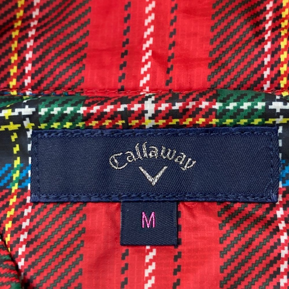 サイズ：M CALLAWAY キャロウェイ 裏地付 ジップジャケット チェック柄