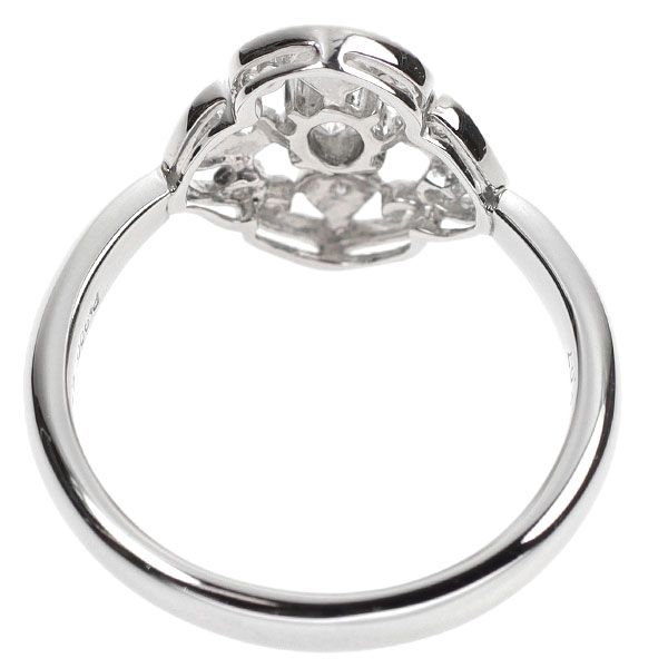 Pt900 オーバルカット ダイヤモンド リング 0.204ct D0.07ct