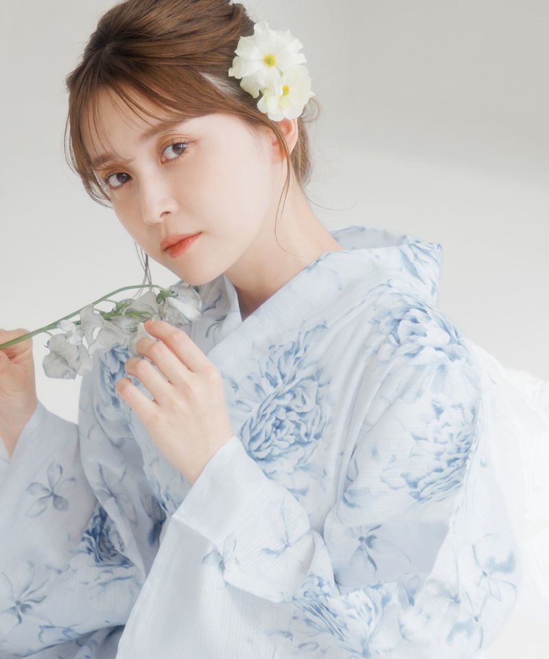 DITA 水彩の花月あそび 浴衣・帯・下駄・髪飾りセット 2025 浴衣5点