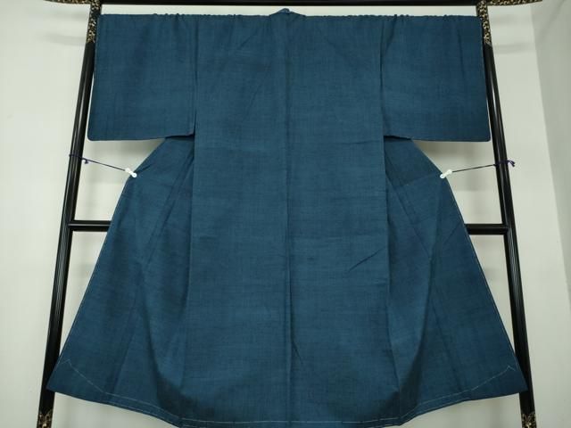 平和屋着物 男性 紬 キングサイズ 紺地 正絹 ps