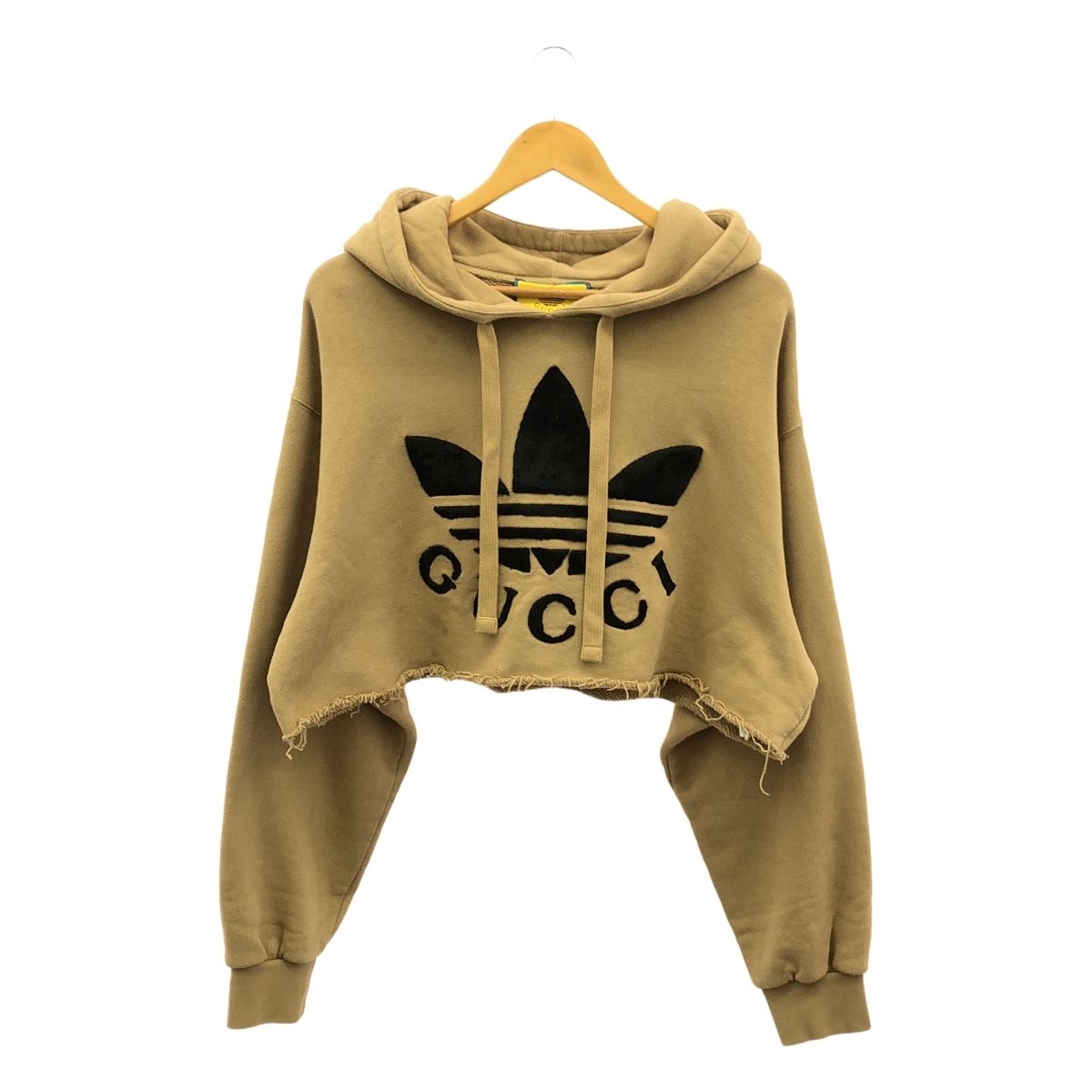 GUCCI | グッチ | ×adidas ロゴ クロップド パーカー | L | ブラウン | レディース