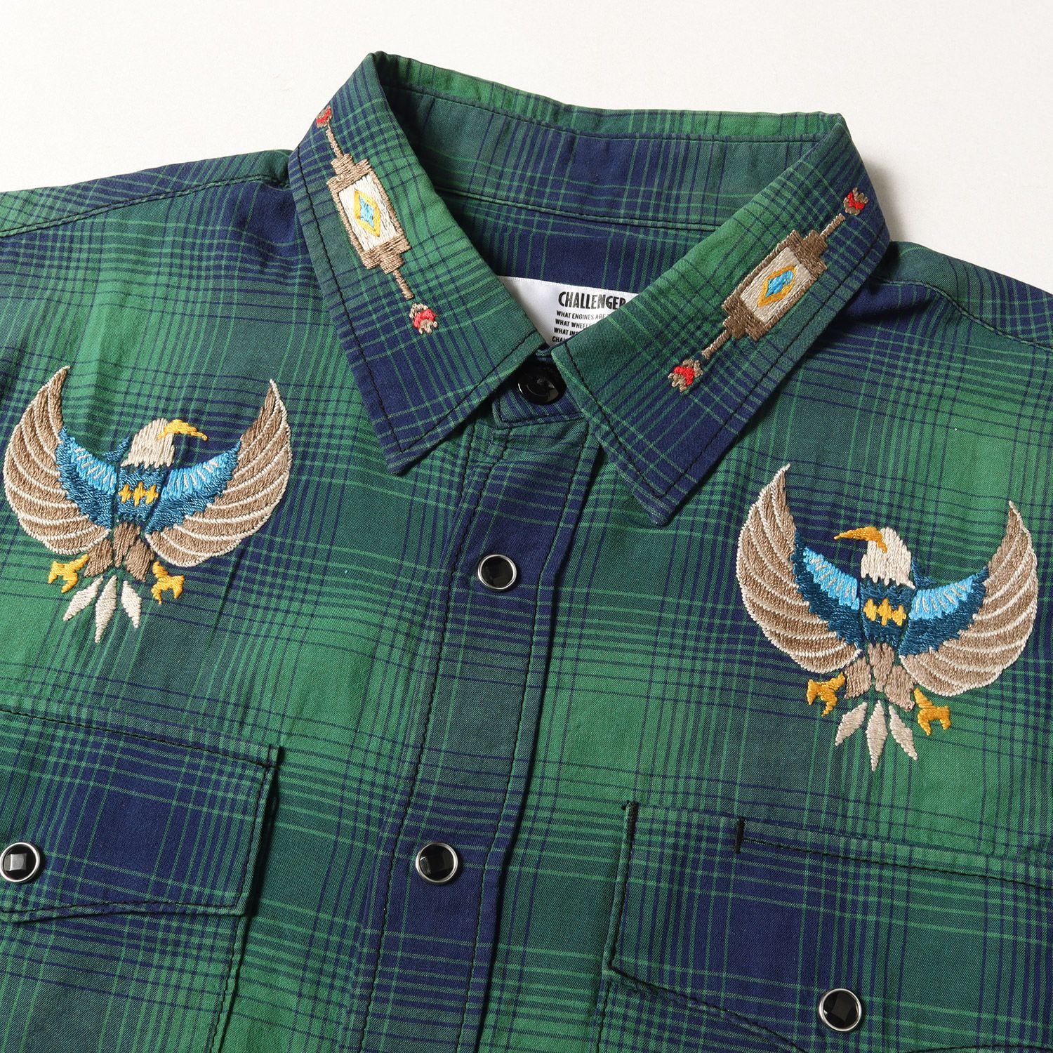 CHALLENGER チャレンジャー シャツ ネイティブ イーグル刺繍 オンブレ