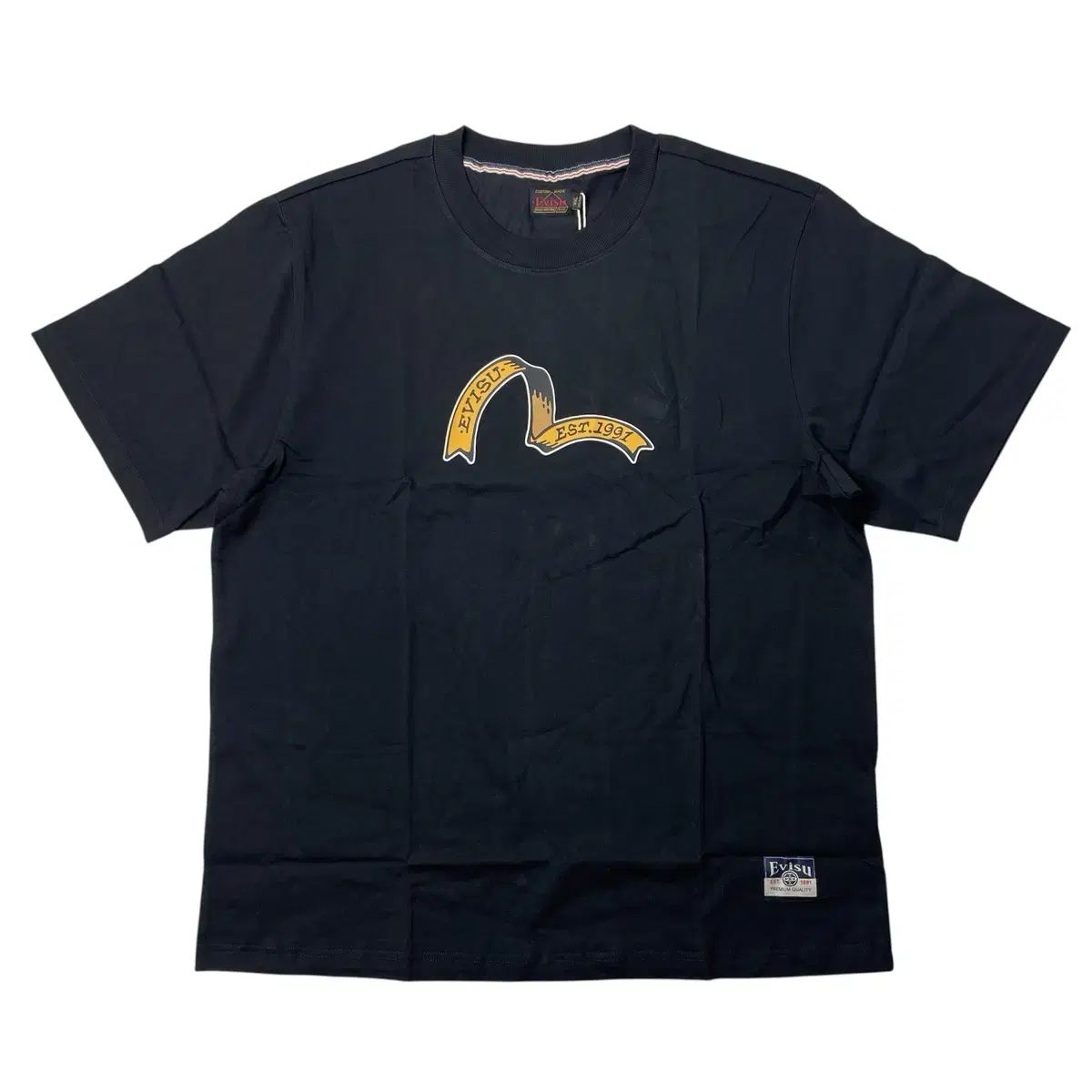 EVISU(エヴィス) プリント 半袖 Tシャツ 黒 XXL