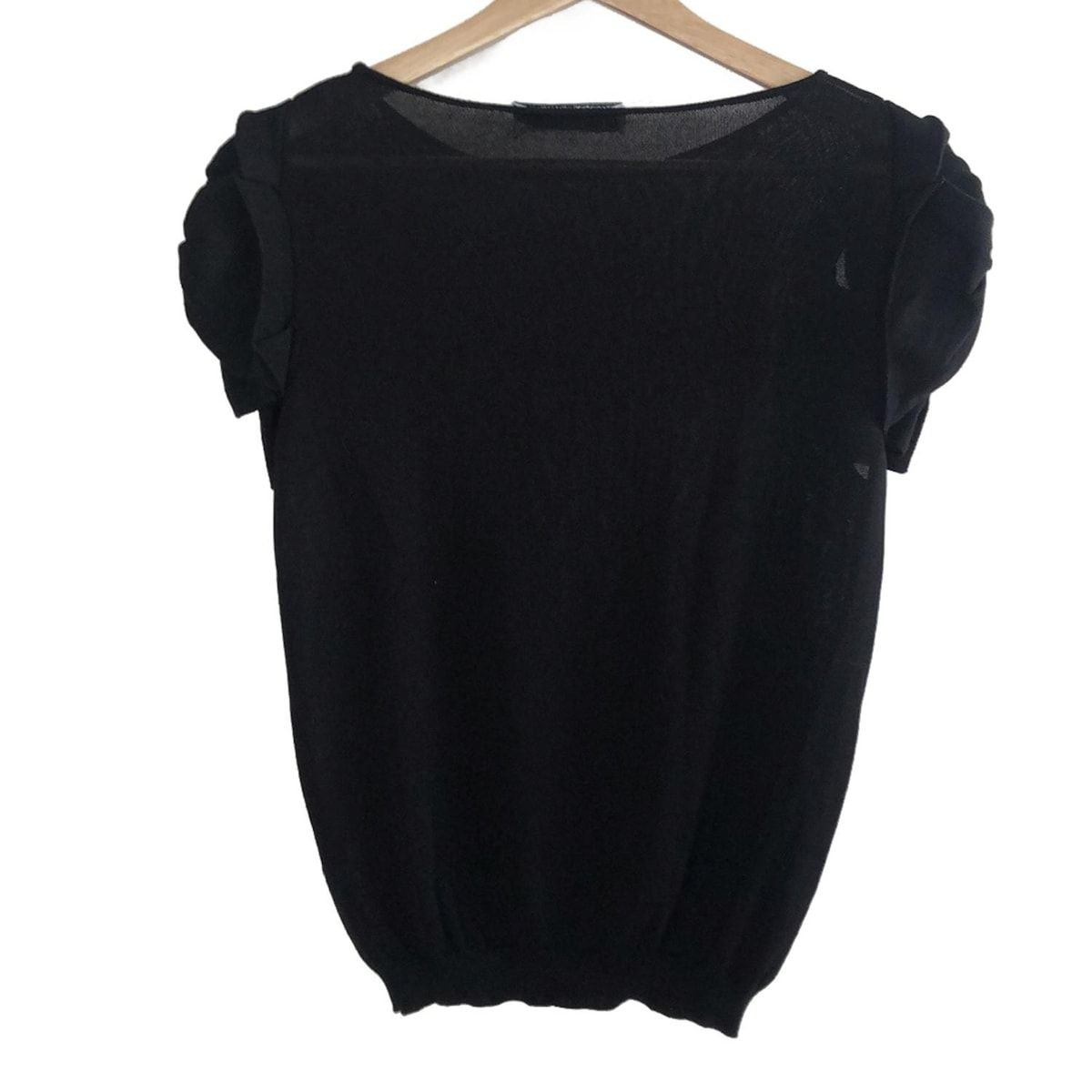 BLUGiRL BLUMARINE ブルーガールブルマリン 半袖セーター サイズ40 M レディース - 黒 フリル