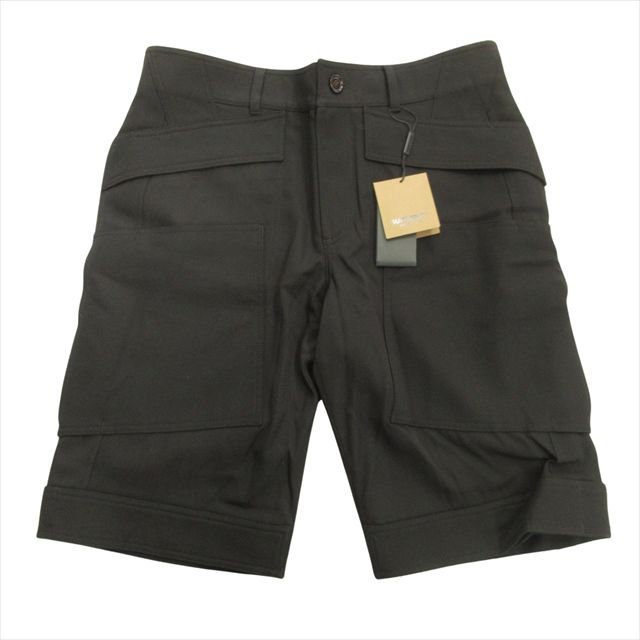 22ss バーバリー BURBERRY by Riccardo Tisci パネル ショート パンツ ハーフ カーゴ ウール リカルドティッシ 50 黒 ブラック メンズ11