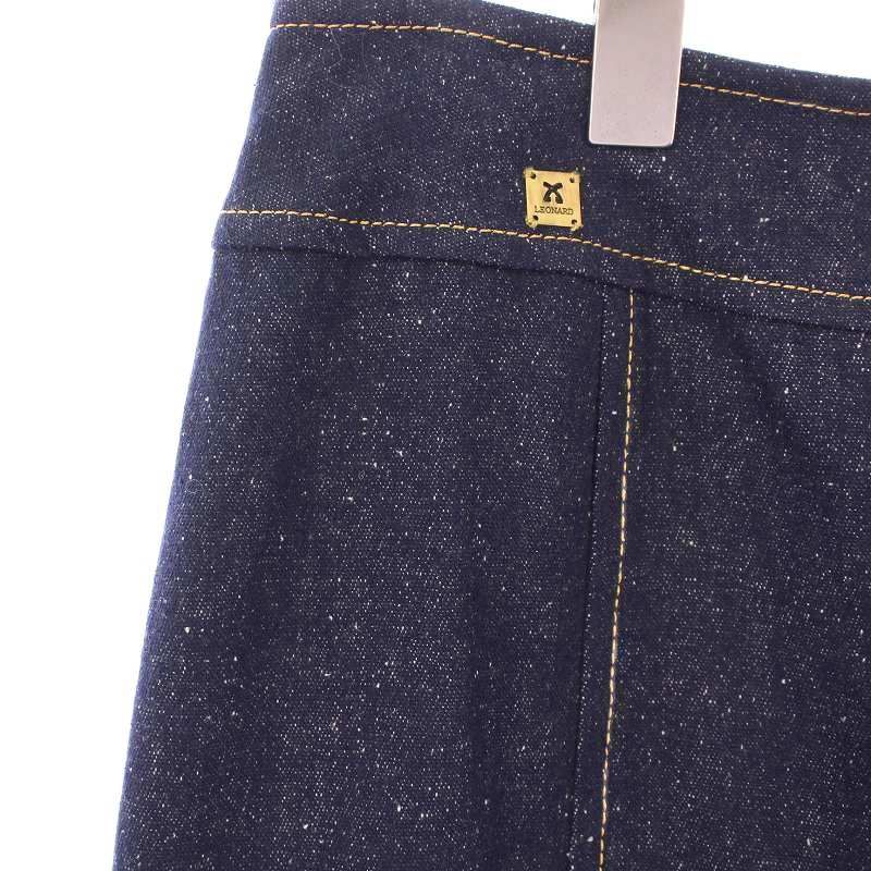 LA4944 LEONARD レオナール 花柄 タイトスカート ネイビー 76 レオナール LEONARD スカート