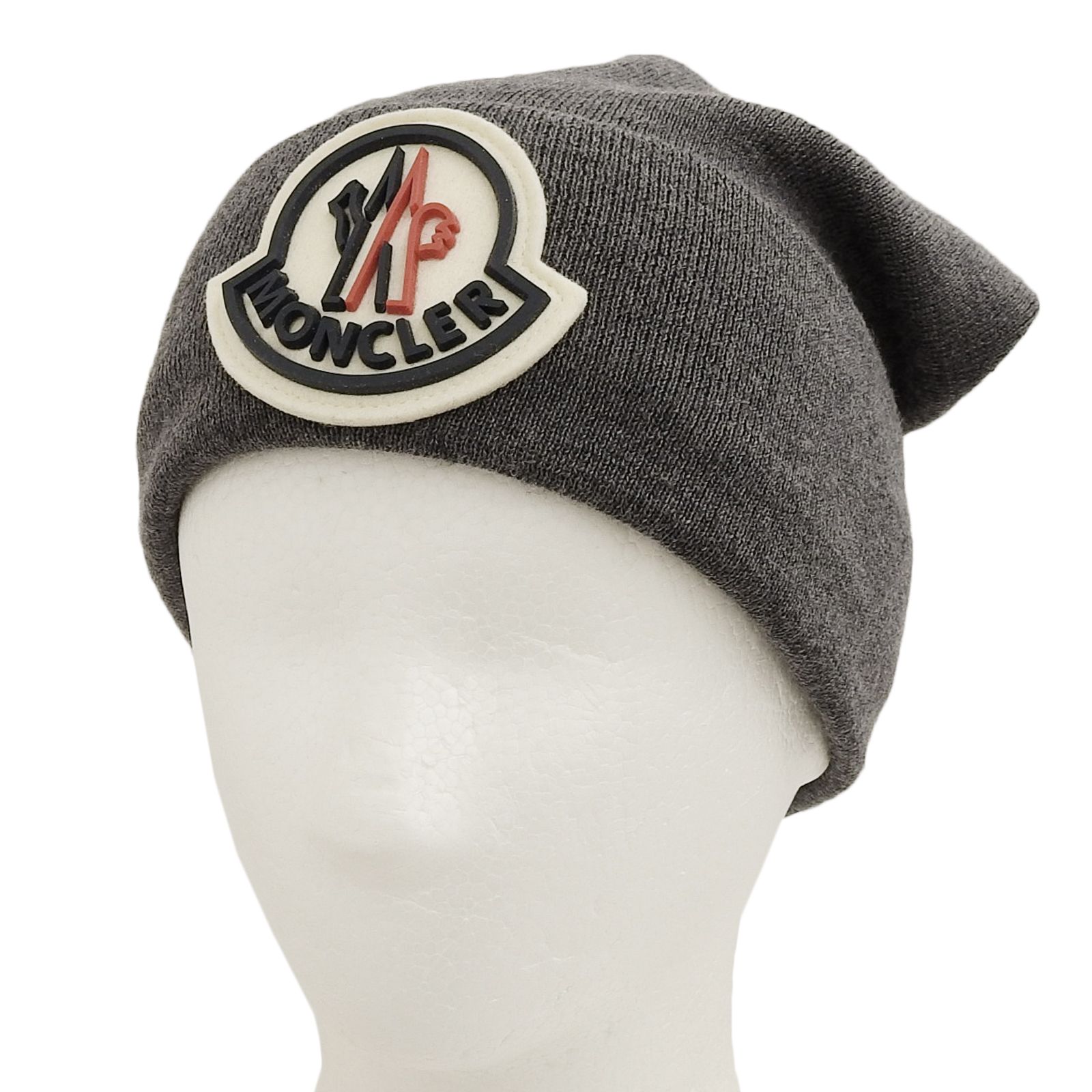 極美品△MONCLER モンクレール BERRETTO ウール100％ ロゴ
