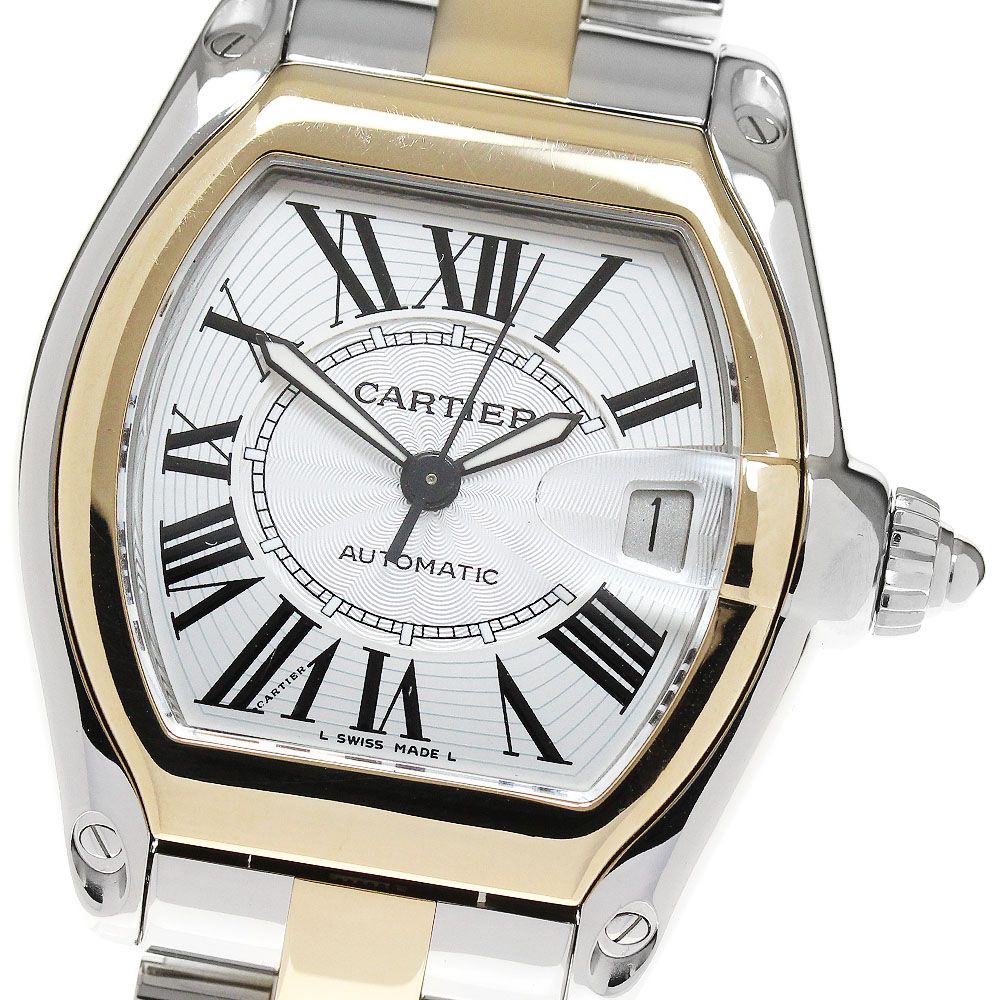 カルティエ CARTIER W62031Y4 ロードスター コンビ SS/YG デイト 自動巻き メンズ良品_862673