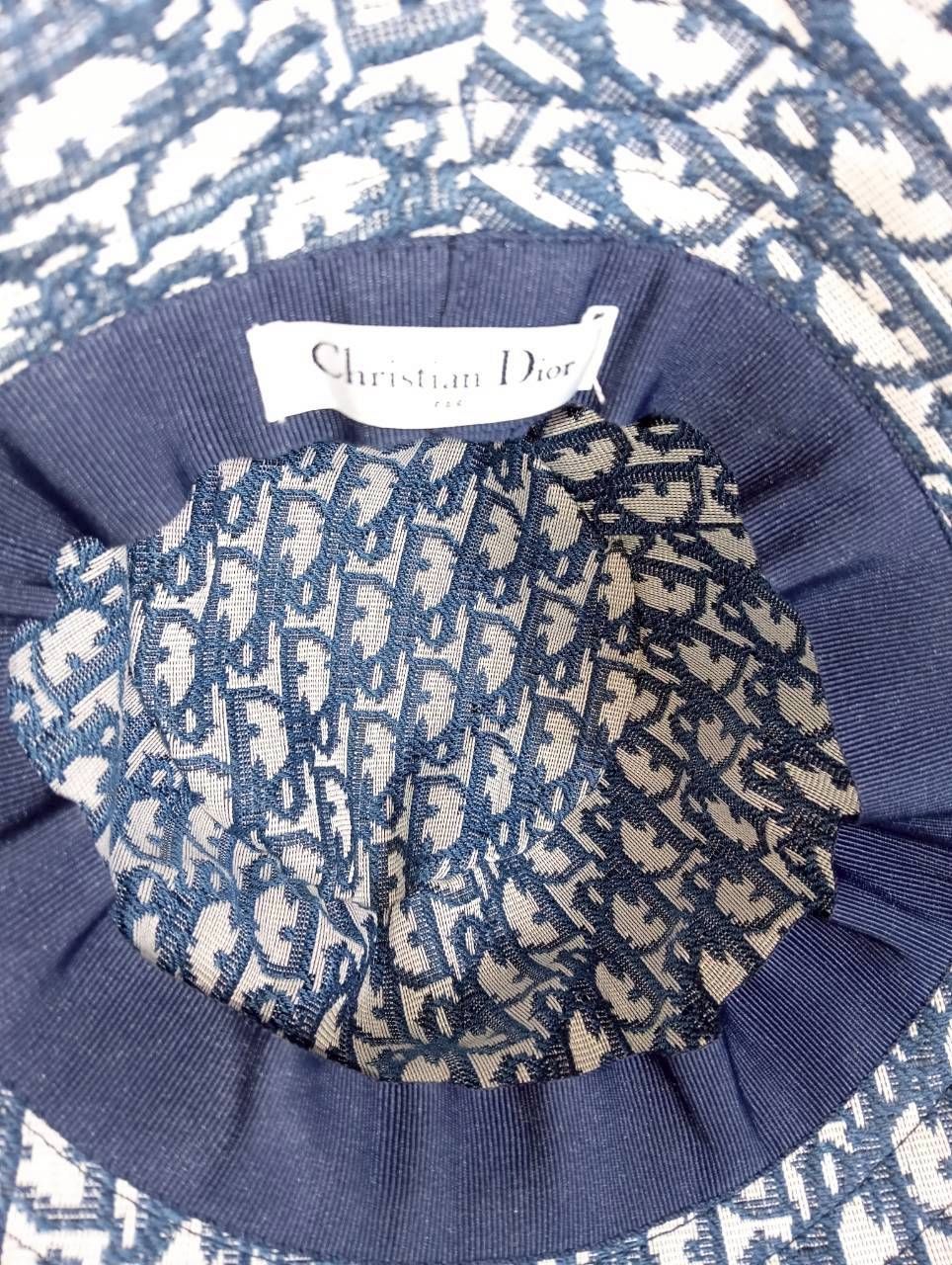 Dior バケットハット 総柄 ブルー