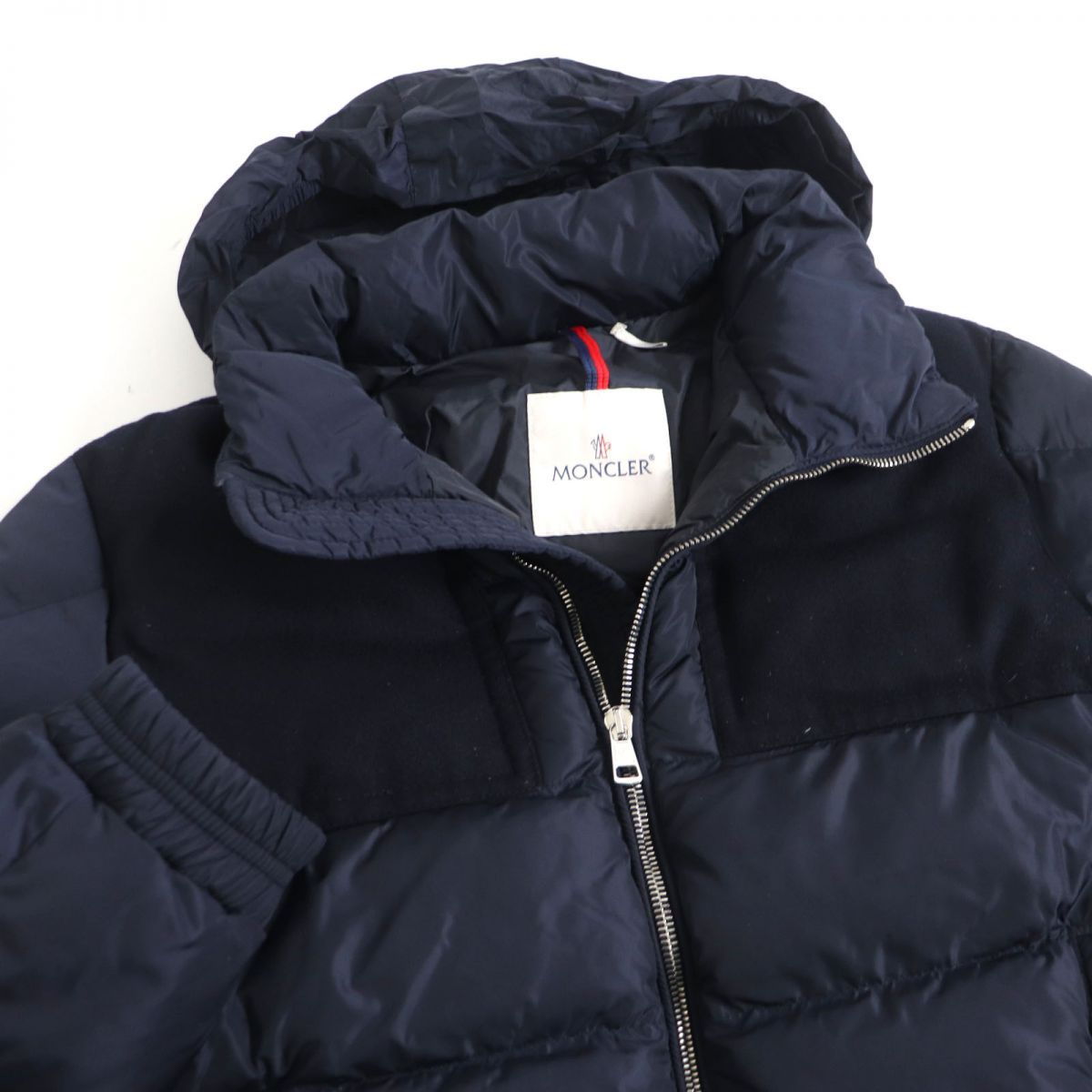 美品□MONCLER/モンクレール ARCS アークス ウール切り替え ロゴ