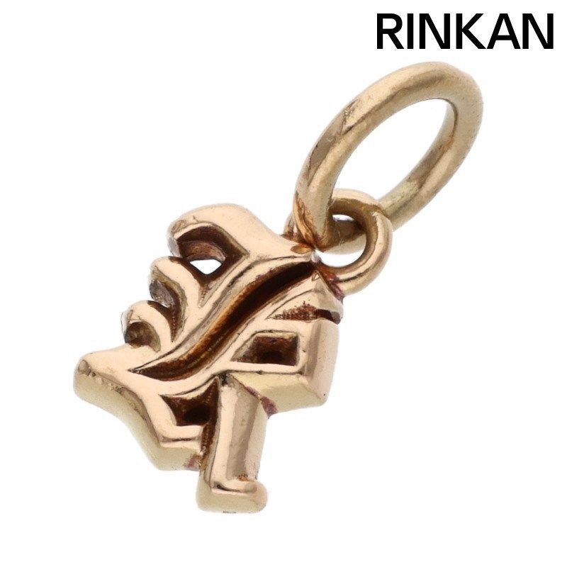 クロムハーツ 22K STACK ALPHABET アルファベットスタックチャーム Kイニシャルゴールドネックレストップ メンズ