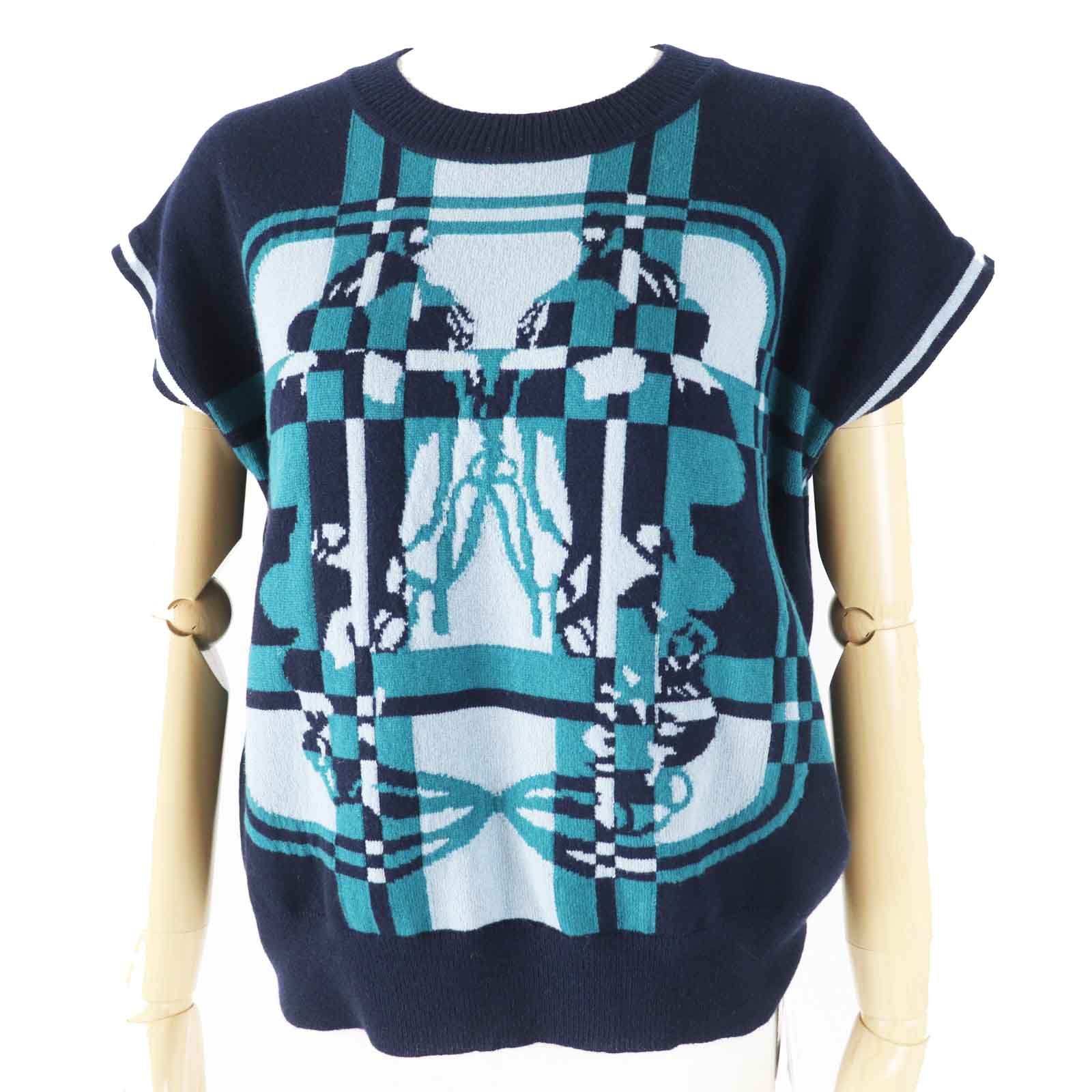 未使用品◎HERMES エルメス 23AW 3H2608DD BRIDES de GALA Tartan 式典用馬勒 カシミヤ100％ タータンチェック ニット 38 参考定276200円 未使用品◎HERMES エルメス 23AW 3H2608DD BRIDES de GALA