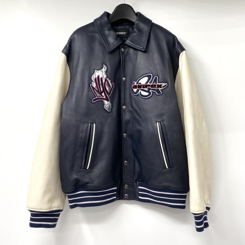 中古】AVIREX REBUILD COLLECTION VARSITY JACKET NEW YORK サイズL 