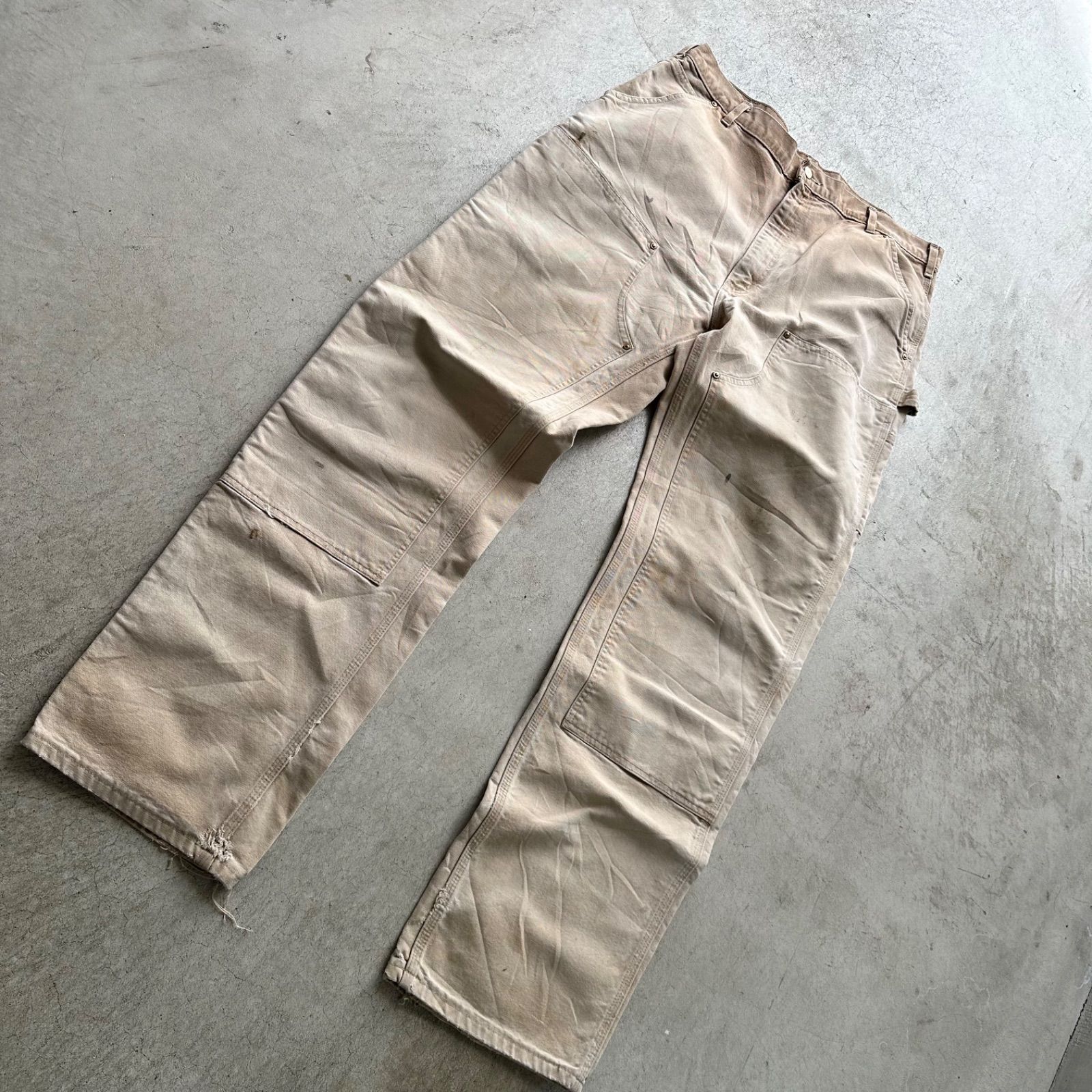USA製/フェード/carhartt/ダブルニーペインター/W38/カーハート USA製 carharttカーハート ダブルニー ダック地 ペインター
