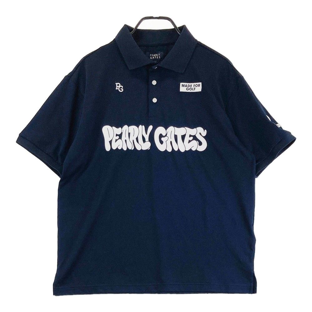 サイズ 4 PEARLY GATES パーリーゲイツ 2025年モデル 半袖ポロシャツ ネイビー系 240101260039 ゴルフウェア メンズ ストスト