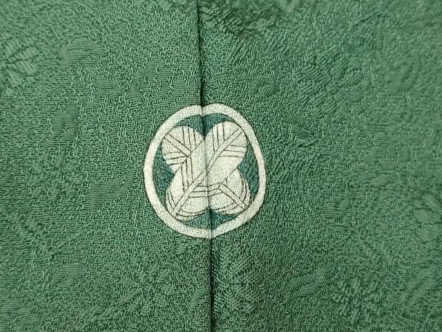 平和屋着物□上質な色無地 草花地紋 木賊色 正絹 逸品 aaax7175fw  