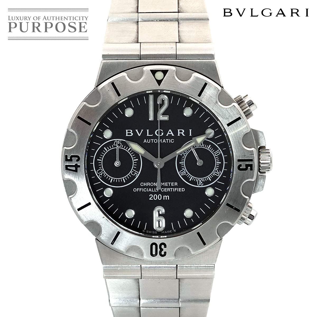 ブルガリ BVLGARI ディアゴノ スクーバ クロノグラフ SCB38S メンズ  