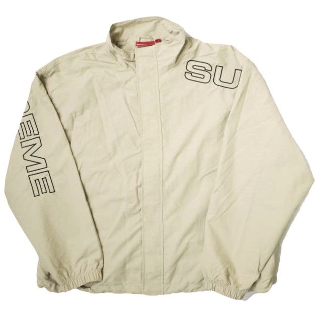 新品 SUPREME シュプリーム 23AW Spellout Embroidered Track Jacket スペルアウトトラックジャケット XL  SAND WEEK1 ロゴ刺繍 アウター s18503