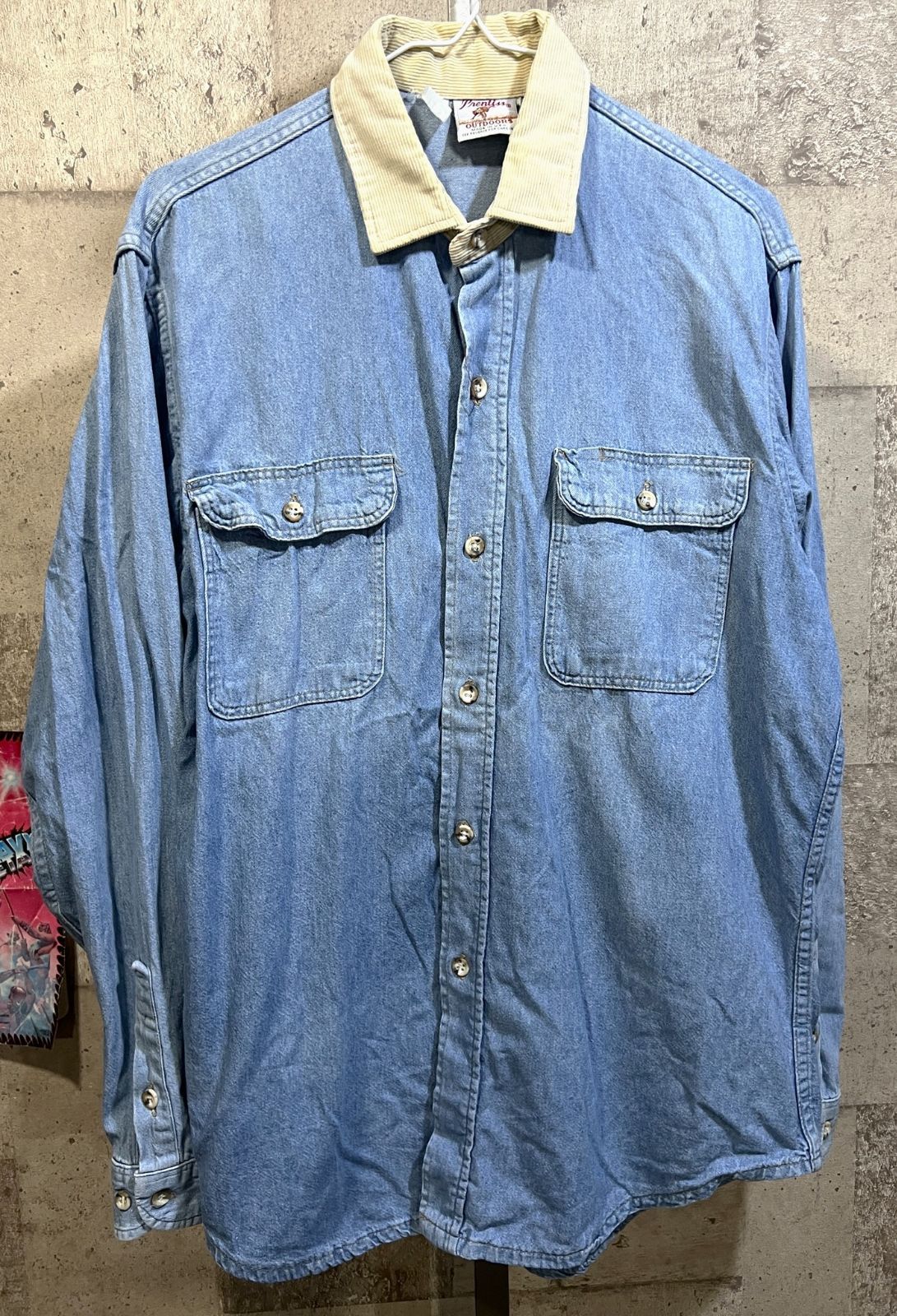 Prentiss 襟コーデュロイ ダンガリーシャツ USA製 USED