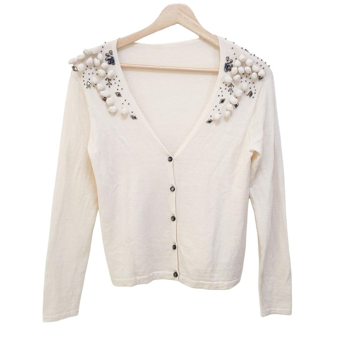 ユキコハナイ カーディガン 豪華フリル コサージュ付き ボレロ