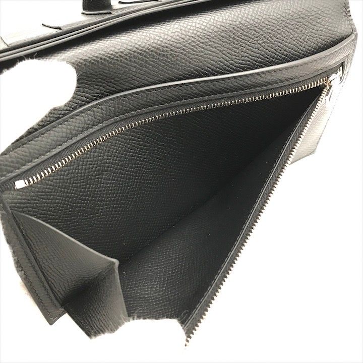 美品 HERMES エルメス ベアンスフレ ヴォーエプソン モノクローム U刻印 二つ折り 長財布 ウォレット ブラック a4662 美品 HERMES エルメス ベアンスフレ ヴォーエプソン モノクローム U