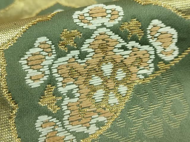 平和屋着物●西陣　川島織物　六通柄　本袋帯　更紗花文　金銀糸　正絹　逸品　DAAU5172ps 平和屋着物○西陣 川島織物 六通柄 本袋帯 更紗花文 金