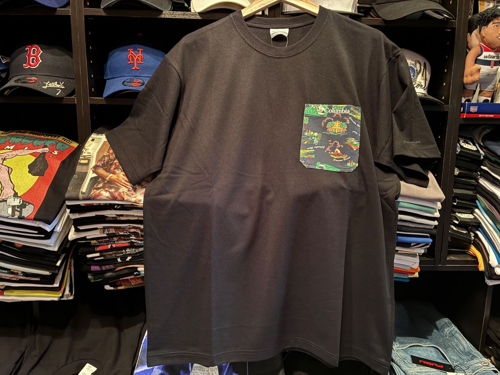 Columbia コロンビア ヤングストリートショートスリーブクルー メンズ 半袖 tシャツ カットソー アウトドア 吸水速乾 PM0512 011 BLACK XLサイズ &yen;3960+送料&yen;550